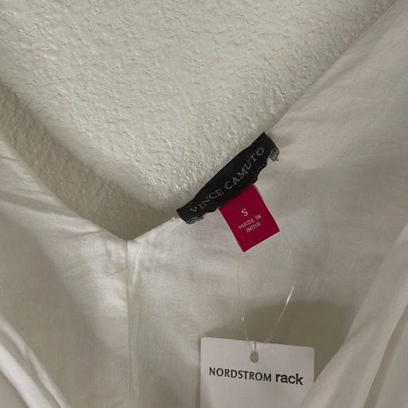 NWT Vince Comuto| Sleeveless V-Neck Poplin Smocked Waist Maxi Dress| White|Small - Picture 4 of 6